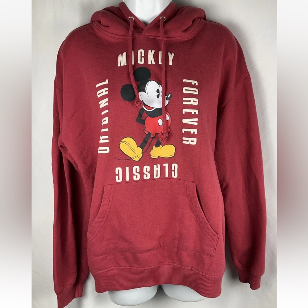Disney Juniors Size Large Mickey Mouse Sherpa Fleece‎ Hoodie With Front Pocket